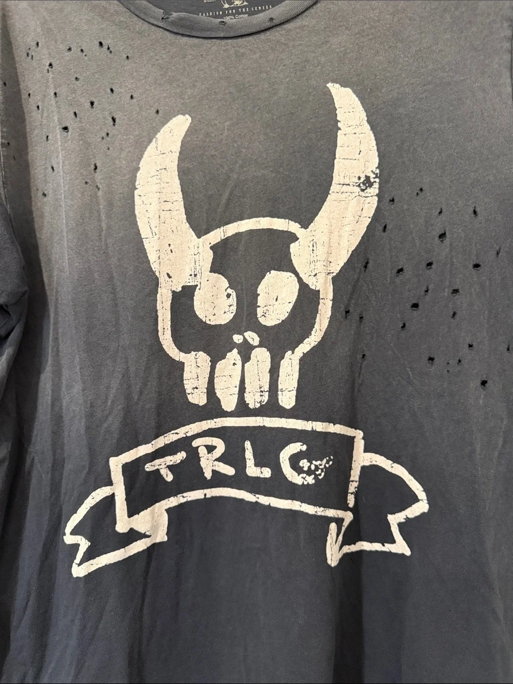 True Religion Gray Short-Sleeve Skull Graphic Tee